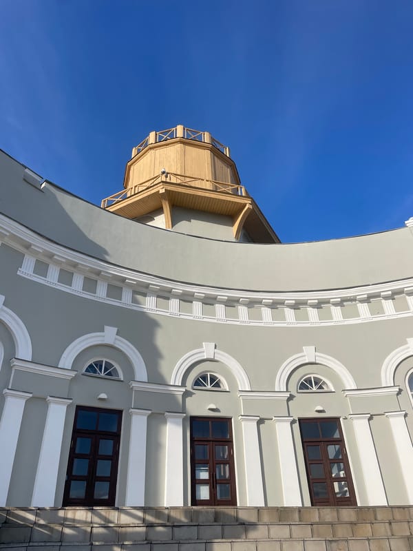 Architectural sightseeing documented in central Kazan under clear skies