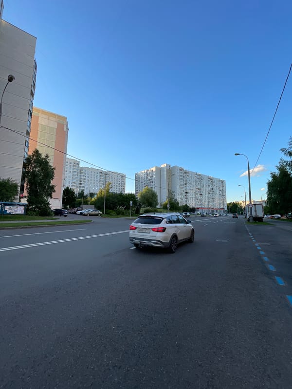 Quiet summer evening in a Moscow residential district