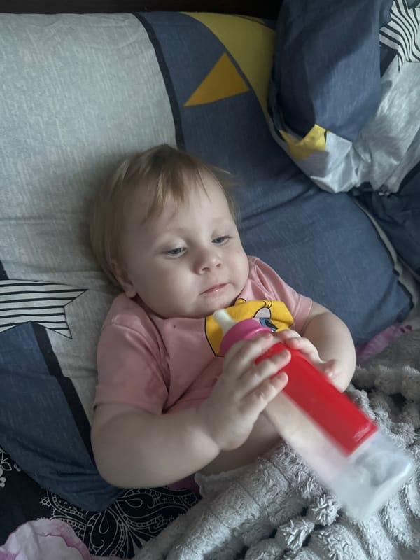 Quiet morning at home in Sayanogorsk with a toddler and a dog
