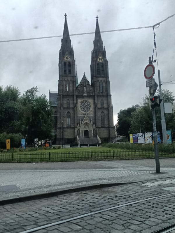 Tram ride through Vyšehrad past St. Peter and St. Paul Basilica
