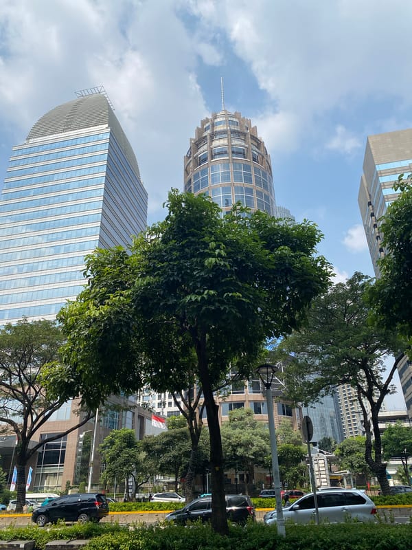 Central Jakarta's business district on a busy Saturday morning