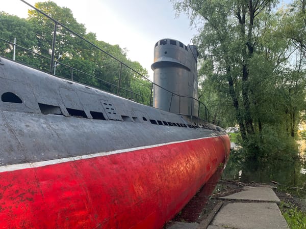 Tourist visits Soviet submarine museum exhibit in Krasnodar