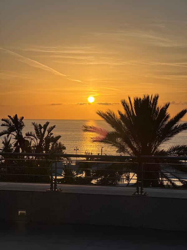 Mediterranean sunset captured across Isola delle Femmine resort area