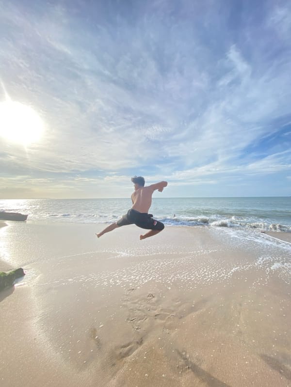 Evening beach life and sunset documented in Juan Griego