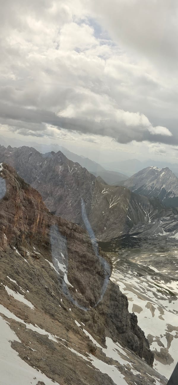 Morning on the Zugspitze: summit views, snow, and Alpine terrain
