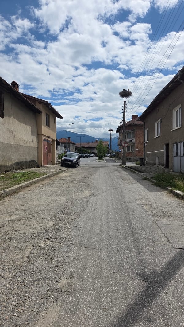 Everyday street scenes documented in Bania, Bulgaria