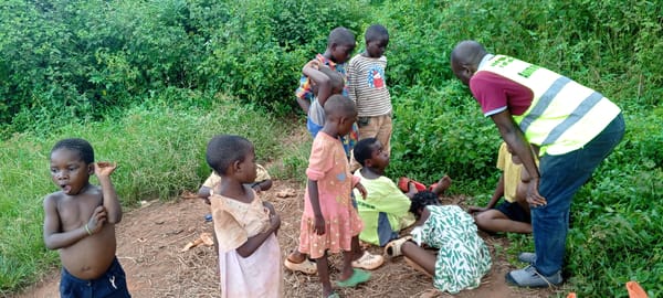 Children play traditional games and soccer in rural Congo