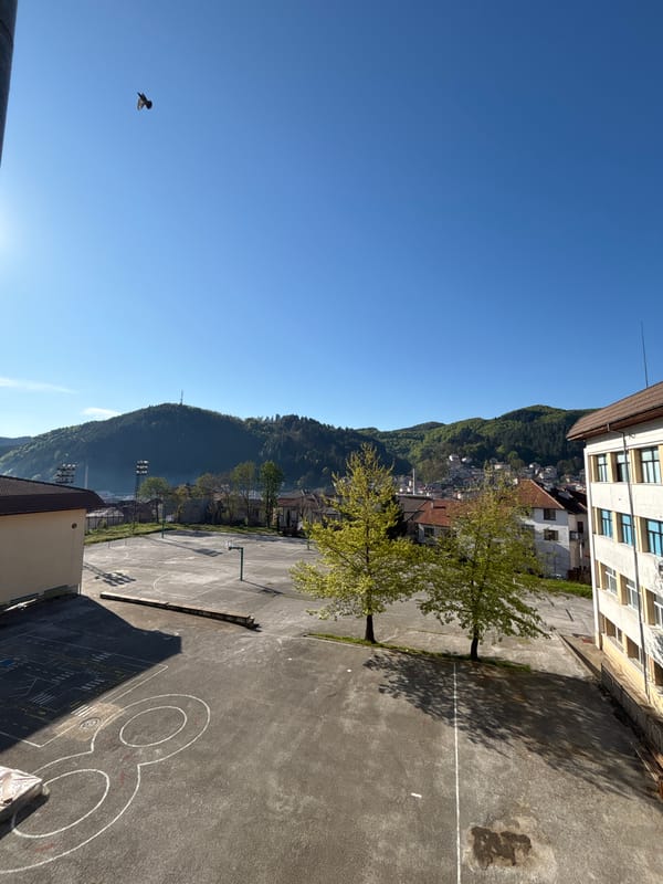 School day documented in Zlatograd: classrooms, playground, torch drawings