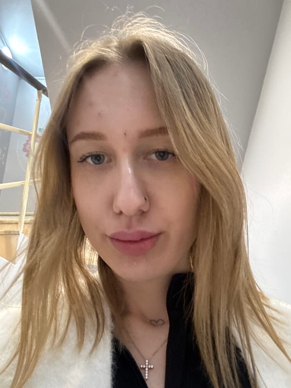 Young blonde woman photographed twice in Rostov-on-Don
