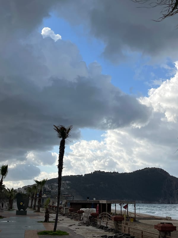 Early morning beach scenes documented along Alanya Turkey coastline