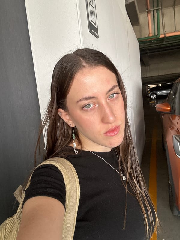 Woman takes selfie in parking garage in Huixquilucan