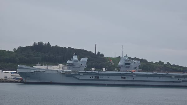 British aircraft carrier HMS Prince of Wales docked in Norway