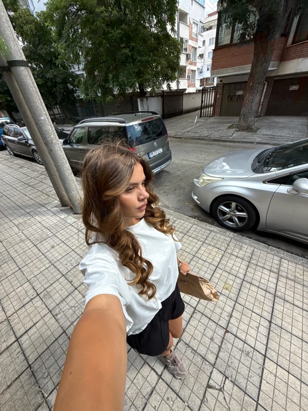 Selfie walk through central Plovdiv on a summer morning