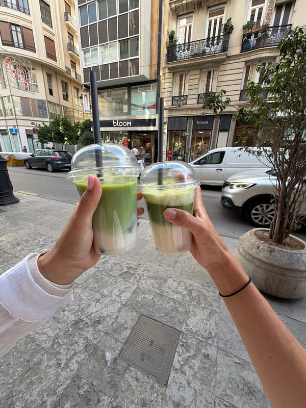 Valencia city center exploration with matcha drinks and bakery visits