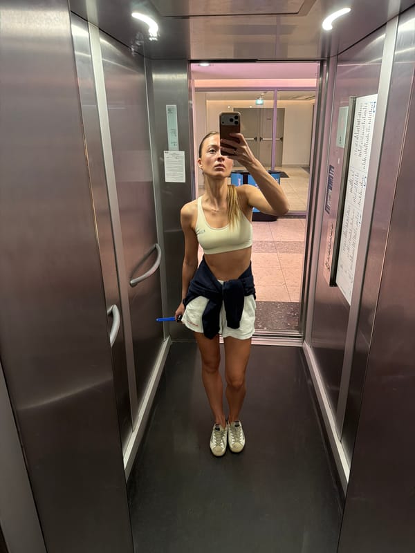 Woman visits indoor tennis facility in Moscow