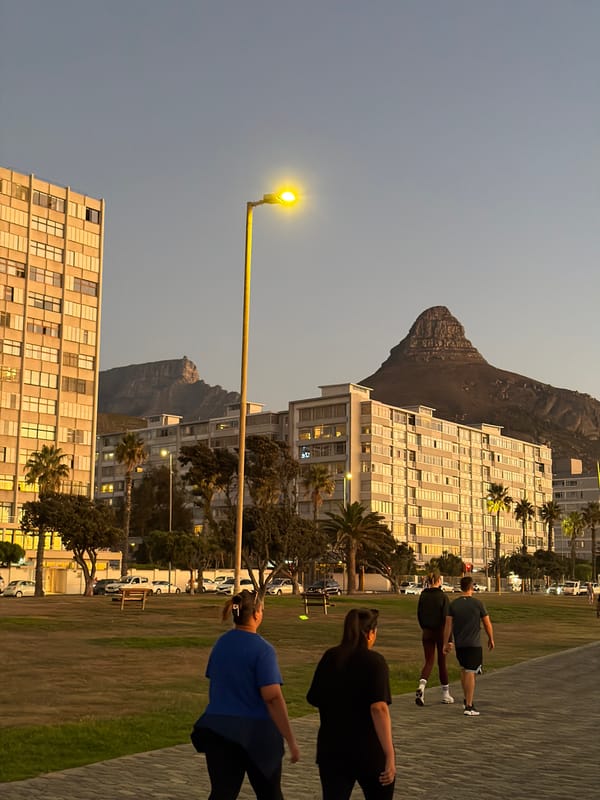 Evening life captured around Cape Town's Sea Point waterfront