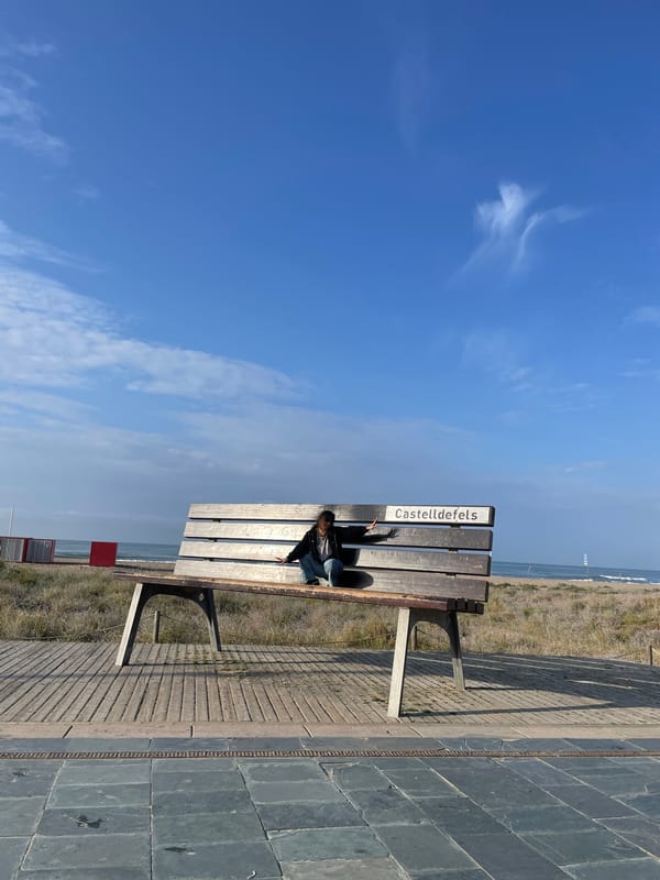 Morning beach life documented in Castelldefels, Spain