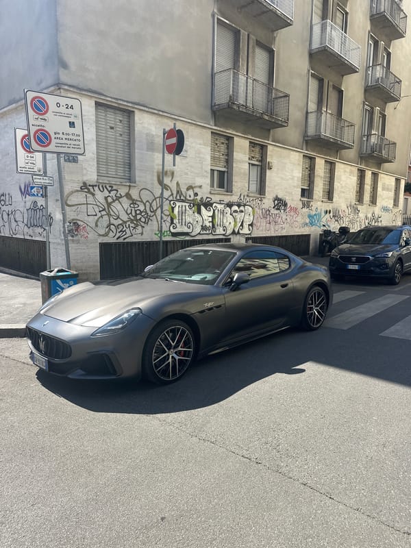 Gray Maserati spotted parked on Milan street
