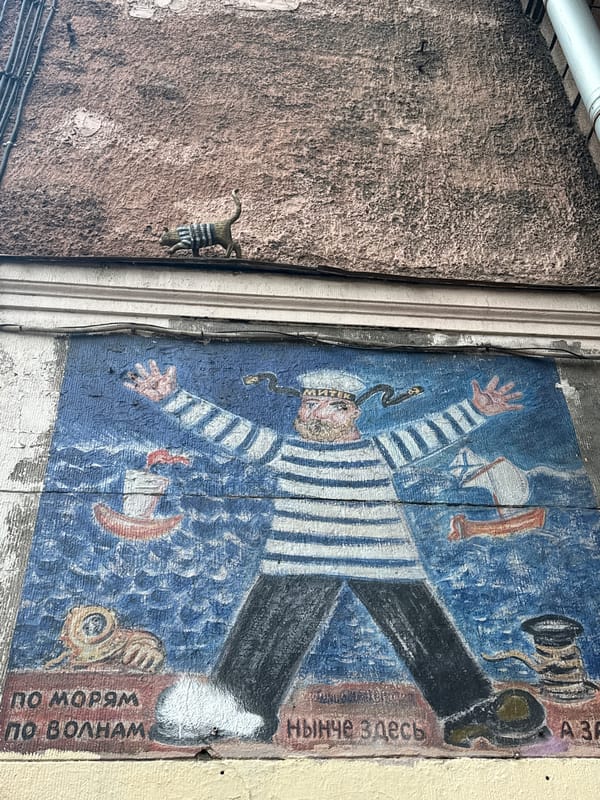 Street art documented on Saint Petersburg building facades