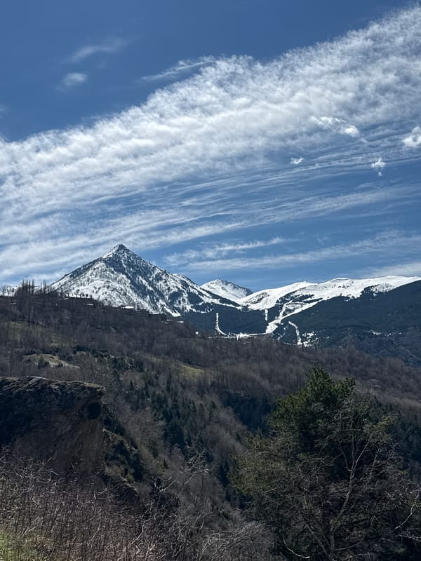Aerial view captures Benasque nestled in Pyrenees valley