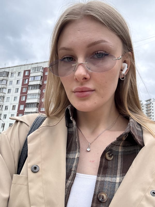 Young woman photographed twice in Perm, Russia midday