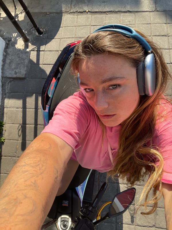 Selfie session on a scooter in North Kuta, Bali
