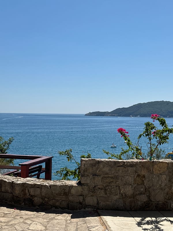 Summer day on the Adriatic coast in Boreti, Montenegro