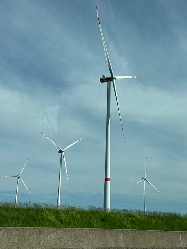 Wind turbines and truck traffic observed in Bockenem, Germany
