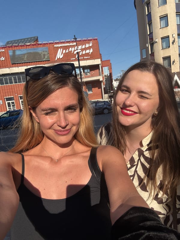 Back-to-back selfies from a sunny day out