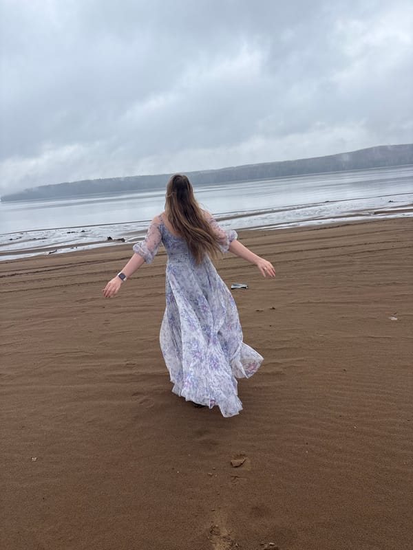Person enjoys quiet beach time in Chaikovsky, Russia