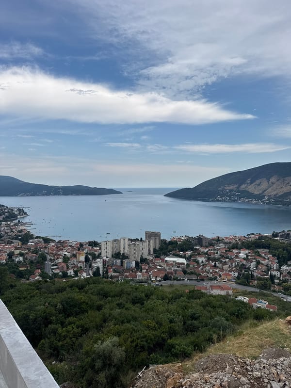 Overlooking Sušćepan's bay from a hilltop in Montenegro