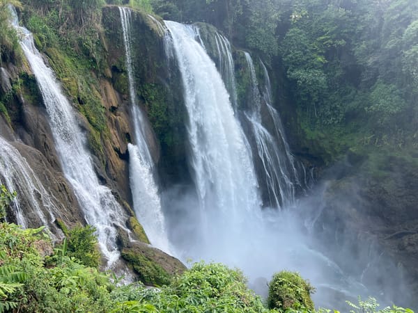 Multi-tiered waterfall documented near San Francisco de Yojoa, Honduras