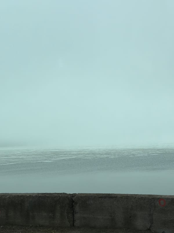 Foggy morning commute documented across Chaikovsky, Russia streets