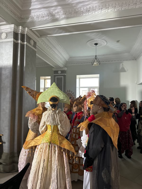 Traditional costume gathering at Kamenka building in Krasnoyarsk