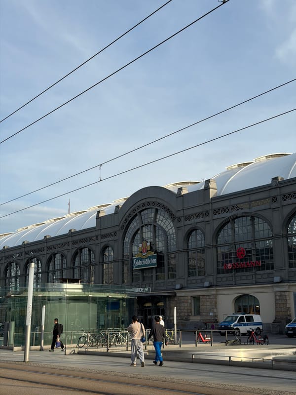 Everyday scenes captured around Dresden Neustadt train station