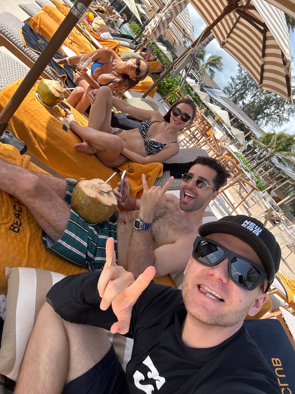 Beach club leisure scene captured in Choeng Thale, Thailand