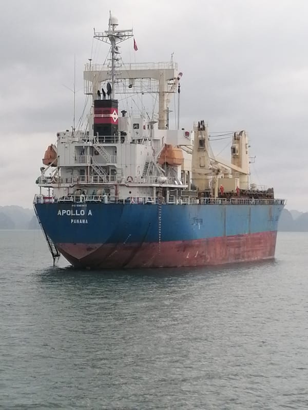 Cargo ship APOLLO A anchored in Vietnamese waters
