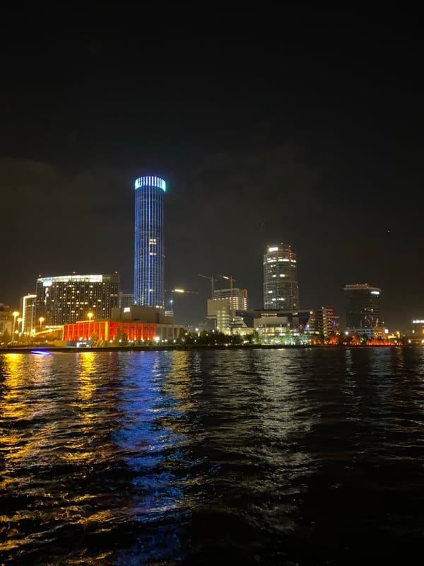Nighttime river views captured in Yekaterinburg, Russia