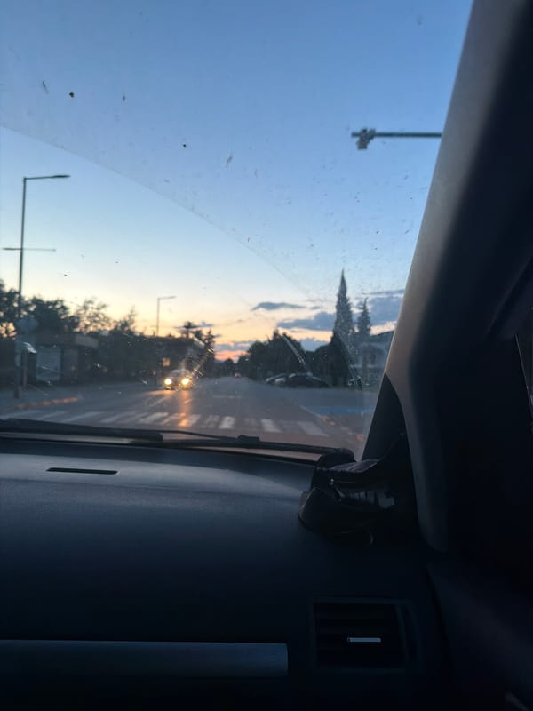 Evening scenes captured in Septemvri: sunset drive, olive bowl