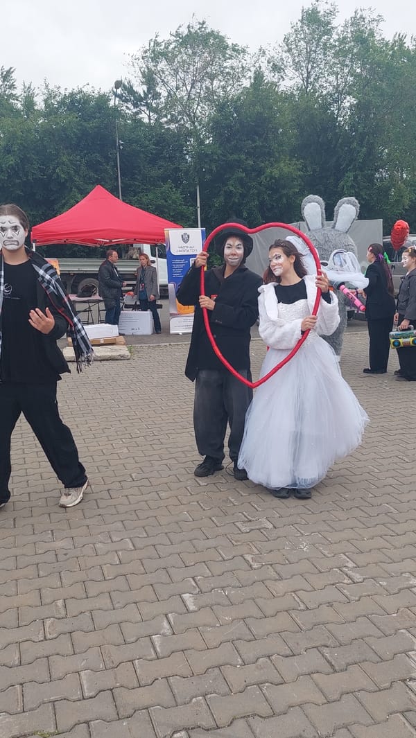 Public festival with performances and market stalls in Komsomolsk-on-Amur