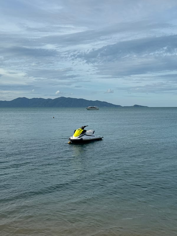 Ko Samui beach life under gathering storm clouds
