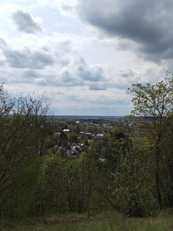 Spring morning views captured from hilltop in Krasnoye Selo