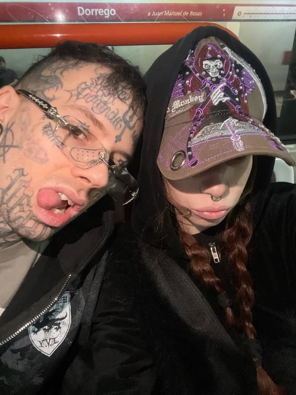 Subway selfie captured on Buenos Aires Line B train
