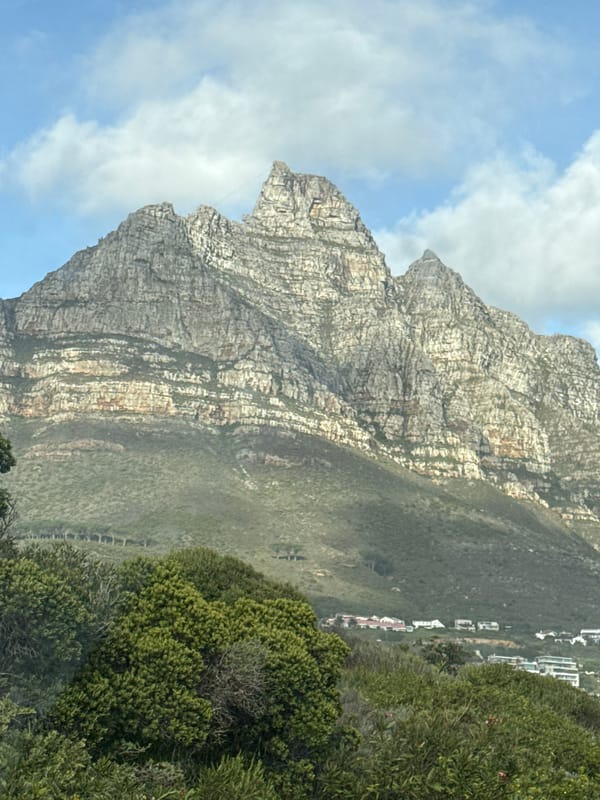 Table Mountain's sandstone layers photographed in Cape Town