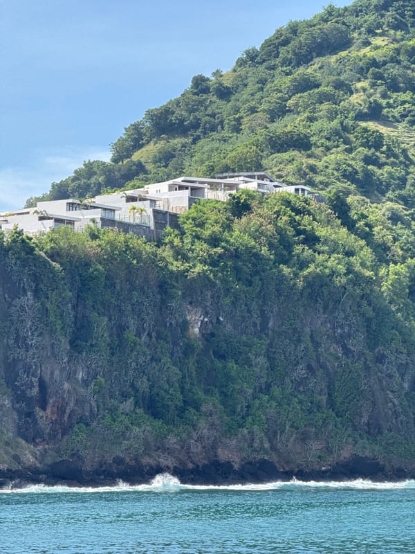 Coastal hillside landscape documented in Karangasem, Indonesia