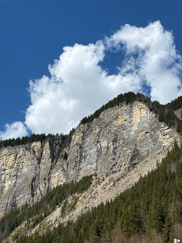 Rocky cliff formations observed in Avoriaz, France