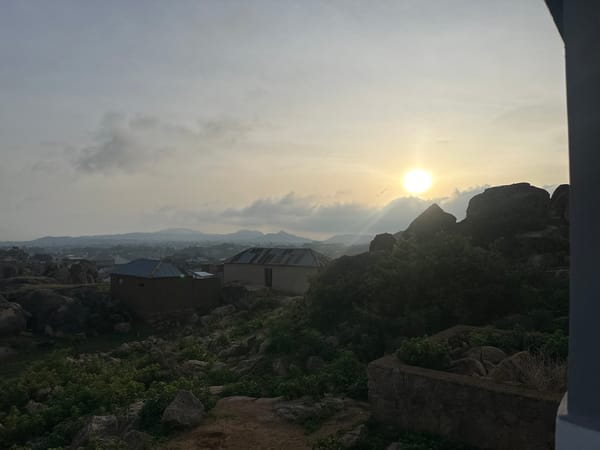 Elevated landscape view captured during golden hour in Jos, Nigeria