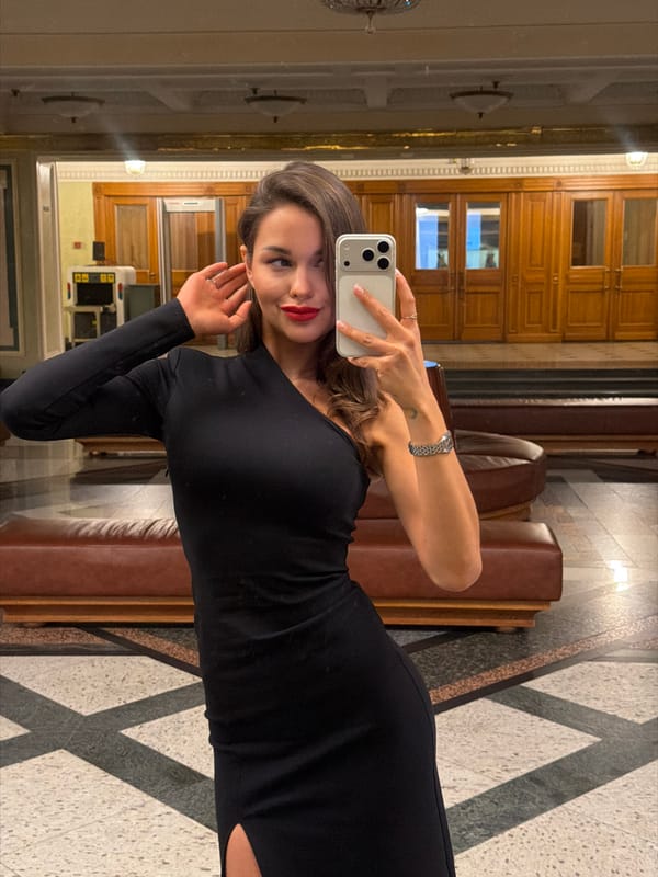 Woman takes selfies in Moscow hotel lobby and car