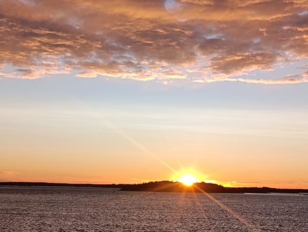 Midsummer sunset over the Baltic Sea, Jakobstad