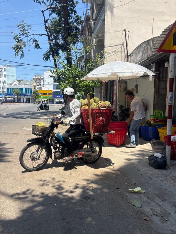 Sunny urban morning: street food, waterfront, and local dining